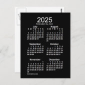 Carte Postale Neon White 6 mois Mini Calendrier 2025 par Janz (Devant / Derrière)