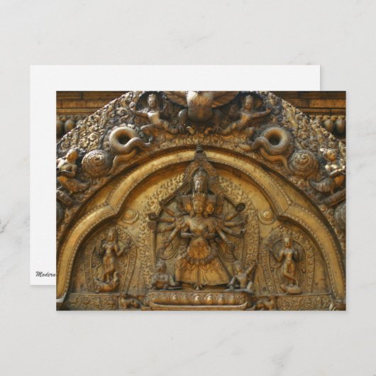Carte Postale Népal Deity Carving (Devant / Derrière)