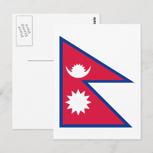 Carte Postale Népal - Drapeau népalais (Devant / Derrière)