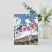 Carte Postale Népal Himalaya Prière drapeaux affiche de voyage (Debout devant)
