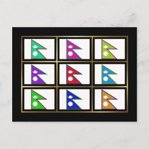 Carte postale Népal Multihue Flags