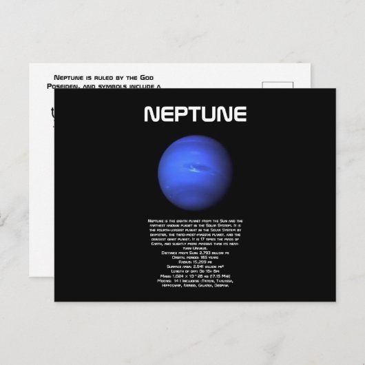 Carte postale Neptune (Devant / Derrière)