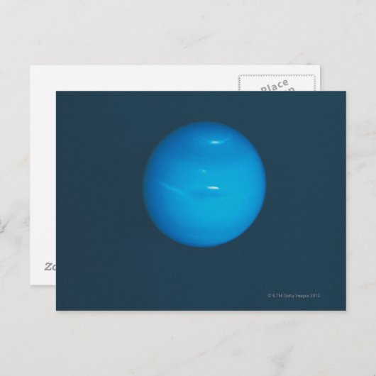 Carte Postale Neptune, ambiance dynamique bleu-vert (Devant / Derrière)