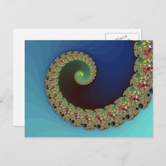 Carte Postale Neptune - Art Fractal (Devant / Derrière)