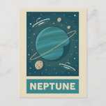 Carte Postale Neptune Retro Galaxy UFO<br><div class="desc">Illustration rétro de Neptune avec des ovnis.</div>