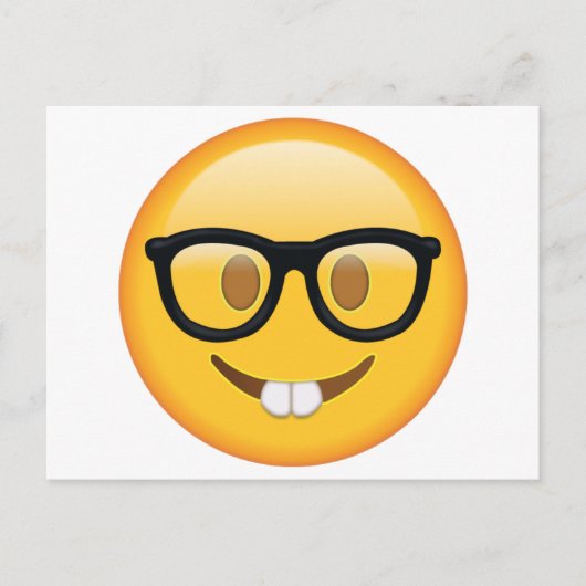 Carte Postale Nerd avec lunettes - Emoji (Devant)