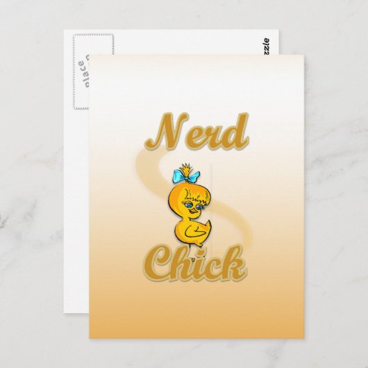 Carte Postale Nerd chick (Devant / Derrière)
