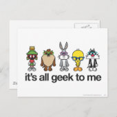 Carte Postale Nerds LOONEY TUNES™ - Tous Geeks pour moi (Devant / Derrière)