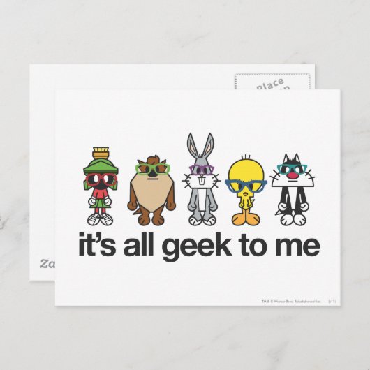 Carte Postale Nerds LOONEY TUNES™ - Tous Geeks pour moi (Devant / Derrière)