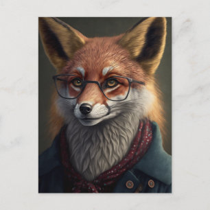 Carte Postale Nerdy fox