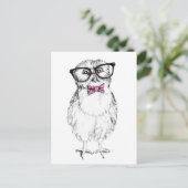 Carte Postale Nerdy Owlet dessin petit et intelligent (Debout devant)