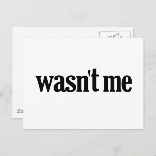 Carte Postale N'était pas moi (Devant / Derrière)