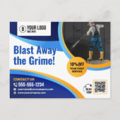 Carte Postale Nettoyage de la fenêtre de la maison de lavage sou (Devant)