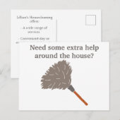 Carte Postale Nettoyage de la maison Publicité d'entreprise dome (Devant / Derrière)