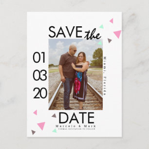 Carte Postale Nettoyer Confetti Enregistrer Les Dates Photo