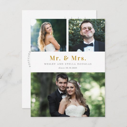 Carte Postale Nettoyer le Faire-part de Mariage couleur modifiab (Devant / Derrière)