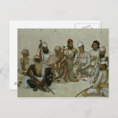 Carte Postale Neuf courtisans et serviteurs du Raja (Devant / Derrière)