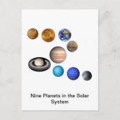 Carte Postale Neuf planètes dans le système solaire (Devant)