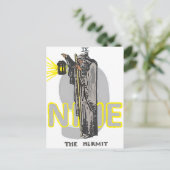 CARTE POSTALE NEUF TAROT HERMIT (Debout devant)