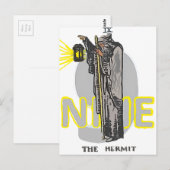 CARTE POSTALE NEUF TAROT HERMIT (Devant / Derrière)