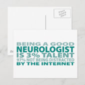 Carte Postale Neurologue 3% Talent (Devant / Derrière)