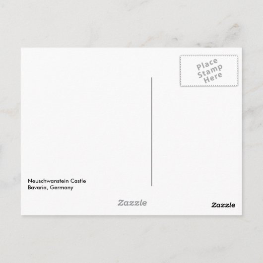 Carte Postale Neuschwanstein (Dos)