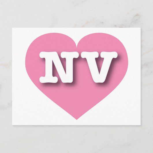 Carte Postale Nevada Coeur rose - J'aime NV (Devant)