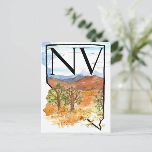 Carte Postale Nevada Desert Mountains Juniper Trees Souvenir (Debout devant)