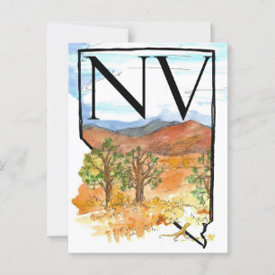 Carte Postale Nevada Desert Mountains Juniper Trees Souvenir