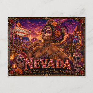 Carte Postale Nevada Rétro Día de los Muertos