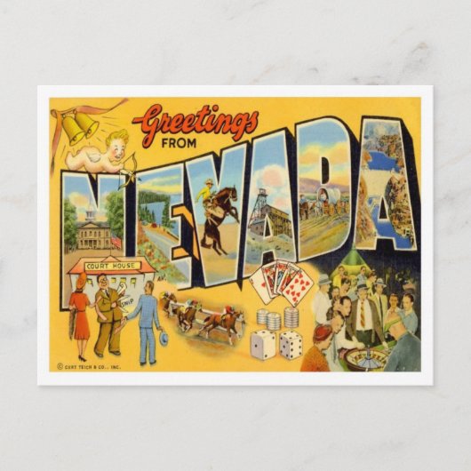 Carte Postale Nevada Salutations des États (Devant)