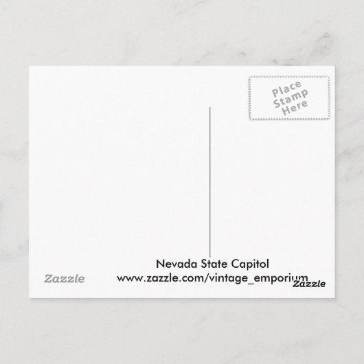 Carte postale Nevada State Capitol (Dos)