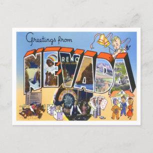 Carte postale Nevada Vintage Big Letters