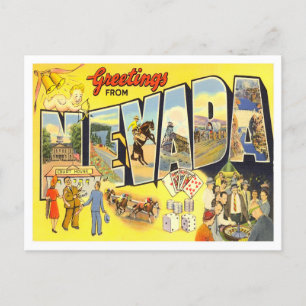 Carte postale Nevada Vintage Big Letters