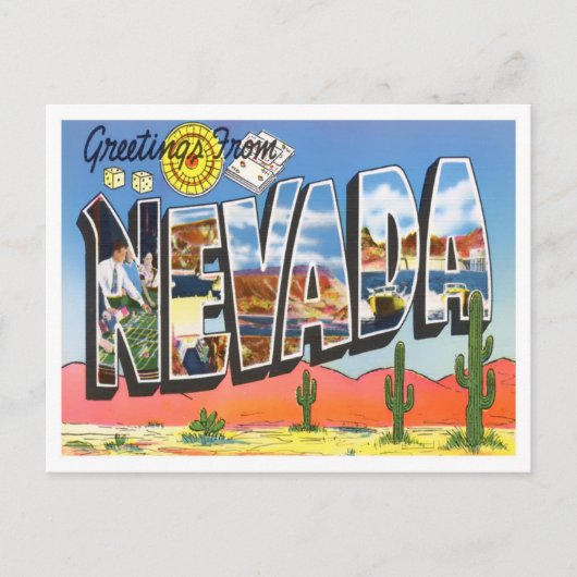 Carte postale Nevada Vintage Big Letters (Devant)
