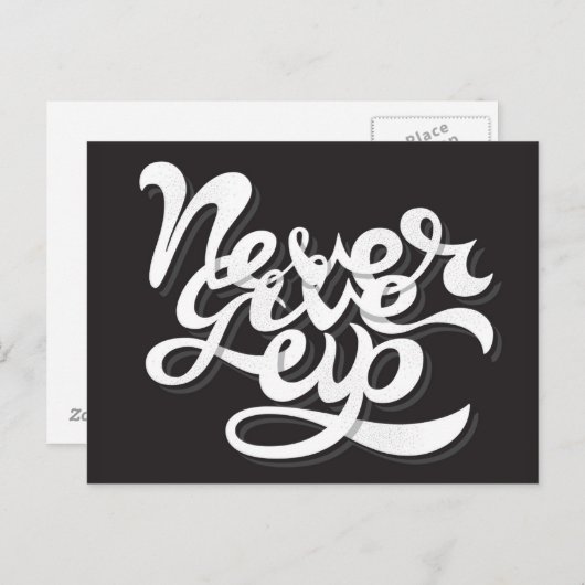 Carte Postale Never give (Devant / Derrière)