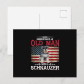 Carte Postale Never Underestimate An Old Man (Devant / Derrière)