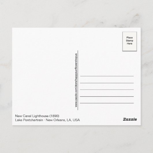 Carte Postale New Canal Lighthouse New Orleans LA USA Postcard (Dos)