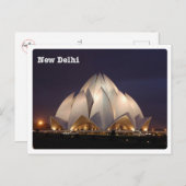 Carte Postale New Delhi - Il Tempio del Loto - (Devant / Derrière)