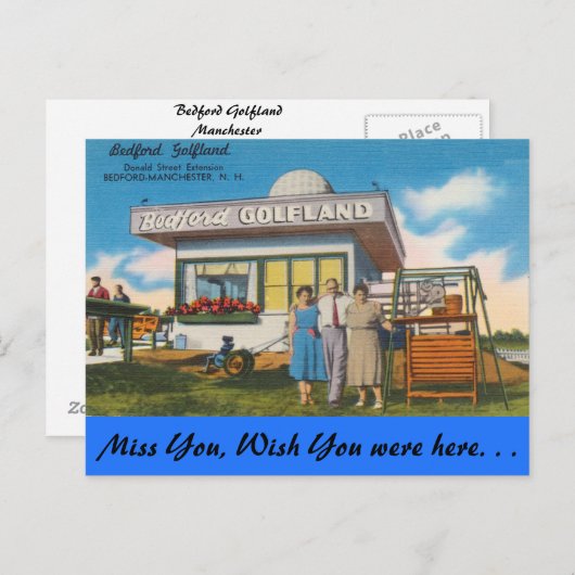 Carte Postale New Hampshire, Bedford Golfland, Manchester (Devant / Derrière)