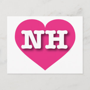 Carte Postale New Hampshire Hot Pink Heart - J'aime NH