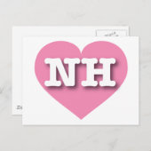 Carte Postale New Hampshire Pink Heart - J'aime NH (Devant / Derrière)