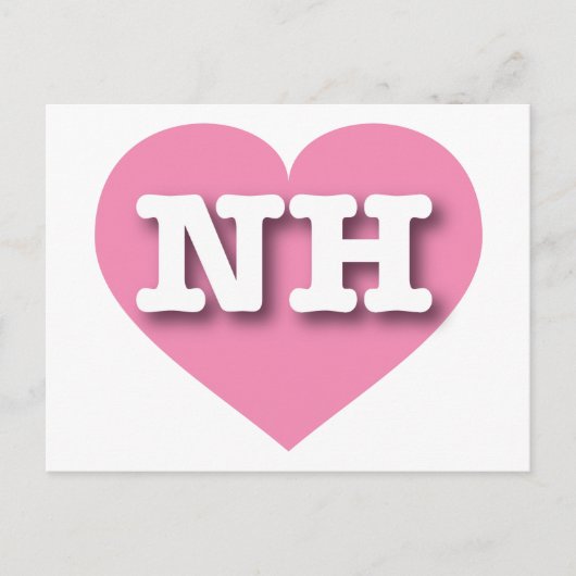 Carte Postale New Hampshire Pink Heart - J'aime NH (Devant)