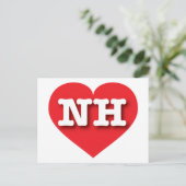 Carte Postale New Hampshire Red Heart - J'aime NH (Debout devant)