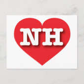 Carte Postale New Hampshire Red Heart - J'aime NH (Devant)