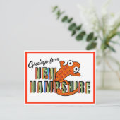 Carte Postale New Hampshire State Symbol Red Spotted Newt Stripe (Debout devant)