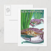 Carte Postale New HampshireCrab et pêcheur (Devant / Derrière)