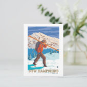 Carte Postale New HampshireSkier transportant des skis (Debout devant)