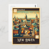 Carte Postale New Haven, Connecticut | VINTAGE (Devant / Derrière)