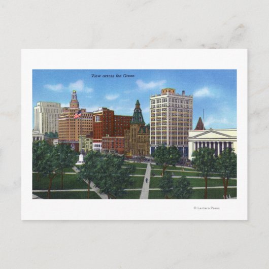 Carte Postale New Haven, CTView de l'autre côté du Green (Devant)